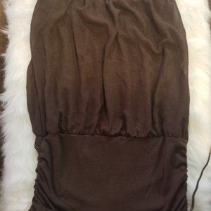 Mocha Brown Strapless Mini-Dress